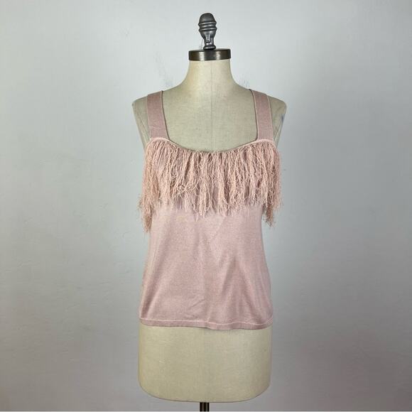 Sincerely Jules Blush Pink Feather Tank Top - Picture 1 of 7